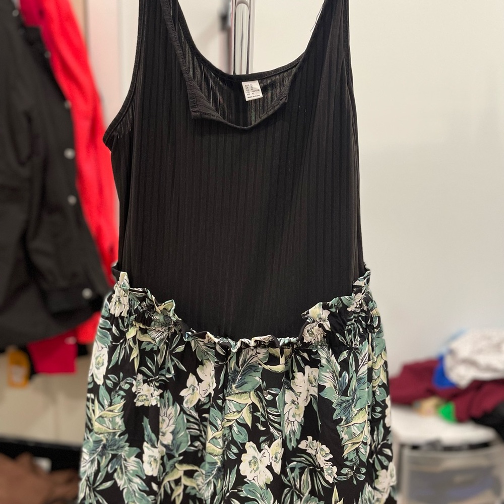Floral Black Jumpsuit